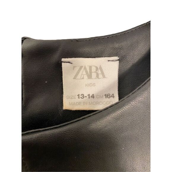 Zara girls faux leather short sleeve front pocket dress size 12/14 ￼ - Picture 4 of 4
